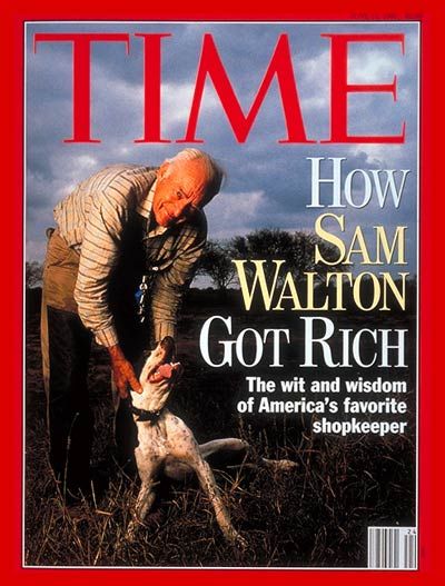 Time Magazine featured a posthumous tribute to Sam Walton, calling the Wal-Mart founder "America's favorite shopkeeper".