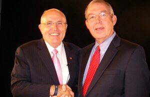 Rudy Giuliani, left, with Jim Dunn.