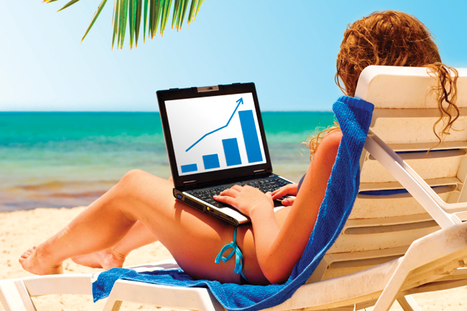 Who has time for vacations these days, anyway? Actually, plenty do - but they're taking work with them, and both technology and the economy are responsible