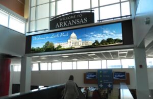 Inside the Bill and Hillary Clinton National Airport in Little Rock.
