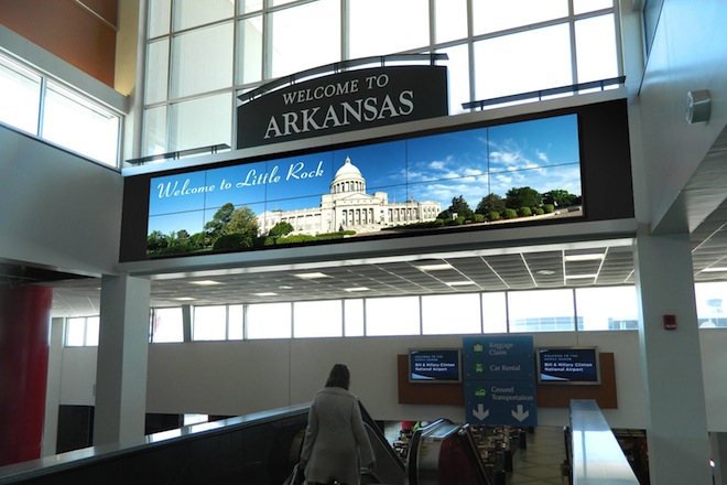 Inside the Bill and Hillary Clinton National Airport in Little Rock.