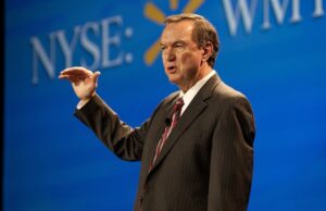 Wal-Mart Stores Inc. CEO Mike Duke at Wednesday's investor conference in Bentonville.