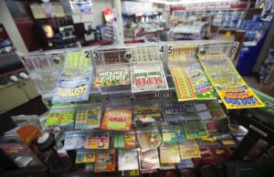 Lottery tickets on sale at the Site store at the corner of Cantrell Road and Kings Row Drive in Little Rock.