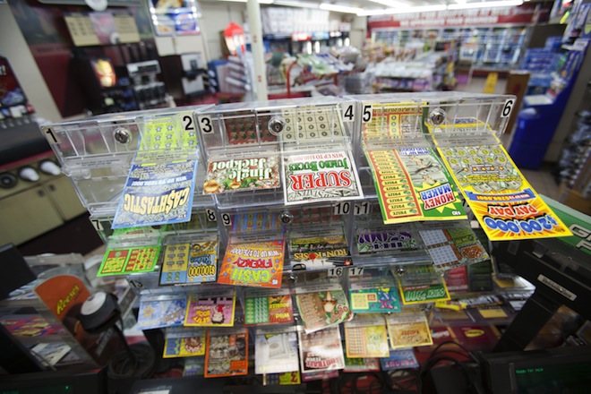 Lottery tickets on sale at the Site store at the corner of Cantrell Road and Kings Row Drive in Little Rock.