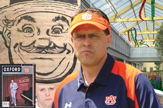 Clockwise from top left: Mr. Dunderbak's makes its return to McCain Mall, Arkansas Children's Hospital makes grand plans, Gus Malzahn returns to Auburn from a one-year stint at Arkansas State, Jon Brawner thought it was wild goose season and Oxford American makes some changes in its masthead.