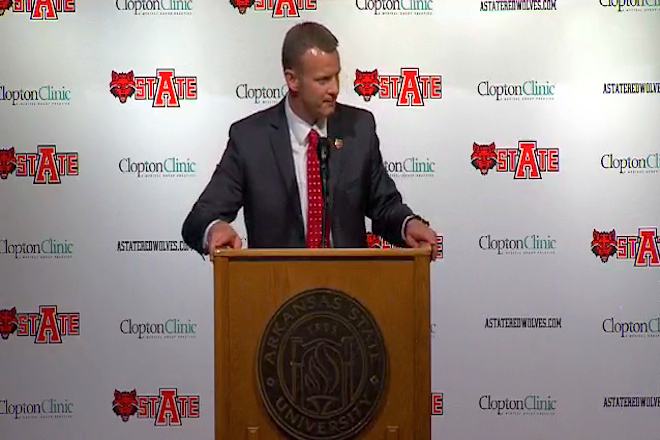 Bryan Harsin, via&nbsp;AStateRedWolves.com.