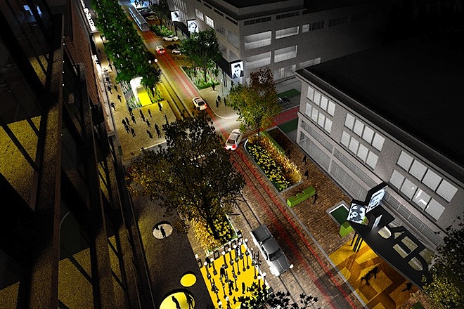 A rendering of Main Street's Creative Corridor by the University of Arkansas Community Design Center and Marlon Blackwell Architect.