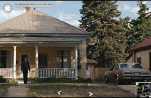 The sinister appears ordinary on Google Street Scene, such as this clip from No Country for Old Men, re-imagined in the context of Google's popular Street View feature.