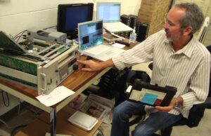 Videographer and former KATV News Director Randy Dixon in 2011, working to digitize 24,000 videotapes from the ABC affiliate's news archives.