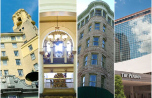 From left, The Arlington in Hot Springs, The Capital Hotel in Little Rock, The Basin Park Hotel in Eureka Springs and The Peabody Little Rock.