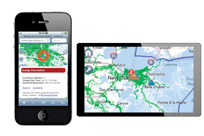 A mobile application allows Entergy users to get updates on where power outages are occurring and the estimated time for when those utilities should be restored.