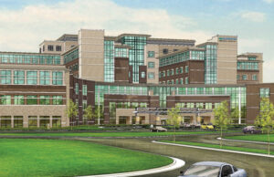 Artist&rsquo;s rendering of the new NEA Baptist Health System campus, which is set to open in the fall and will feature a six-story hospital and provide more than 500 jobs.