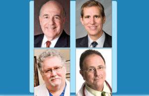 Clockwise from top left: Baptist Health CEO Russell D. Harrington Jr., Crystal Bridges Museum Executive Director Don Bacigalupi, gerontologist David Lipschitz and cardiovascular surgeon Louis Elkins.