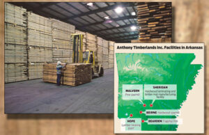 Interior of Anthony Timberlands 1.75 million board foot hardwood predryer at Beirne. The predryer accelerates the drying process of high -grade hardwoods and provides a consistent environment.&nbsp;