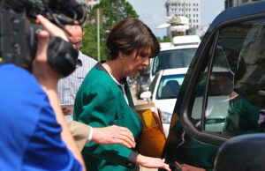 Martha Shoffner, leaving the federal courthouse on Friday, after a judge rejected her guilty plea.