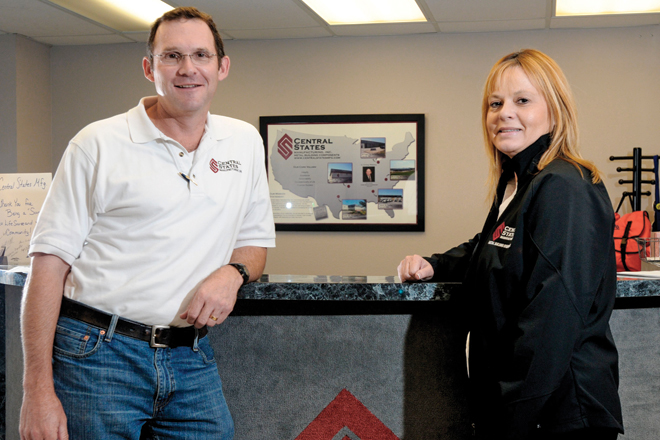 Rick Carpenter, CEO of Central States Manufacturing Inc. of Lowell, with Donna Leger, President.&nbsp;