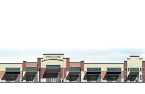 An artist's rendering of the proposed Chenal Curve Shopping Center.