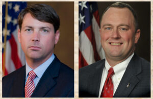 U.S. Attorney Conner Eldridge for the Western District of Arkansas (left) and U.S. Attorney Chris Thyer of the Eastern District.