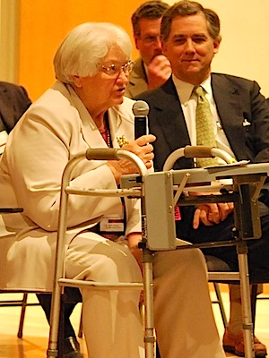 Mary Good, who will lead the new UALR&nbsp;George W. Donaghey Emerging Analytics Center, speaks at a news conference on Monday.