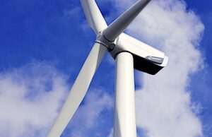 A wind turbine manufactured by Nordex.