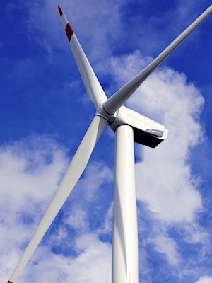 A wind turbine manufactured by Nordex.