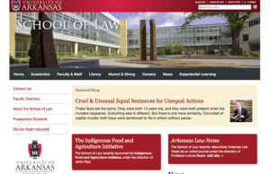 The University of Arkansas School of Law's website was ranked third out of 202 schools by the Georgetown University Law Center.