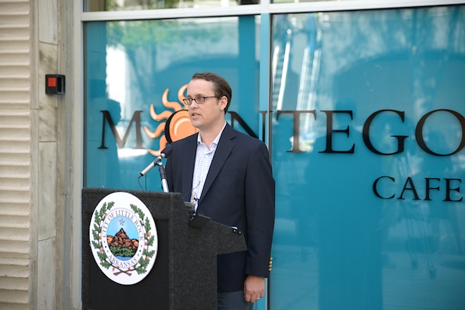 David Robinson at the K-Lofts announcement on Main Street in Little Rock.