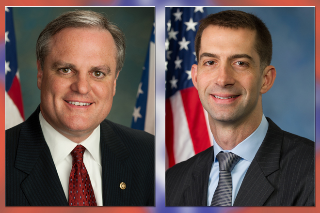 Sen. Mark Pryor, D-Ark. (left), and Rep. Tom Cotton, R-Ark.