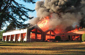 A lingering insurance dispute remains after Edwards Commons at Lyon College was destroyed by fire on Oct. 26, 2010.