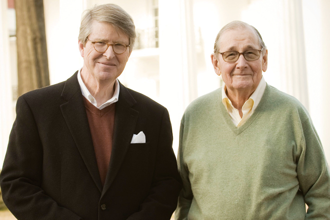 Longtime friends and architects Charles Witsell, left, and Gordon Wittenberg have completed a book that chronicles many of the structural landmarks of Little Rock completed between 1833 and 1950.