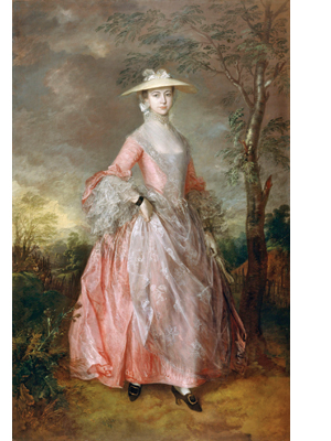 A painting by Thomas Gainsborough: Mary, Countess Howe, ca. 1764. Oil on canvas 95 x 61 in. Kenwood House, English Heritage, England.&nbsp;