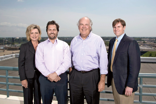 Part of the Moses Tucker Real Estate team includes, from left, Lori McGhee, Chris Moses, Jimmy Moses and John Martin.&nbsp;