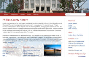 A screenshot from the home page of&nbsp; PhillipsCounty.Arkansas.gov.