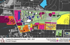A drawing of University of Arkansas at Little Rock&nbsp;Little Rock Chancellor Joel E. Anderson's new proposed location for a planned technology park. Anderson is proposing a&nbsp;20-acre parcel near the UALR campus along Fair Park Boulevard.&nbsp;The board deciding on the location of the tech board meets on Thursday and Anderson is to address the panel.