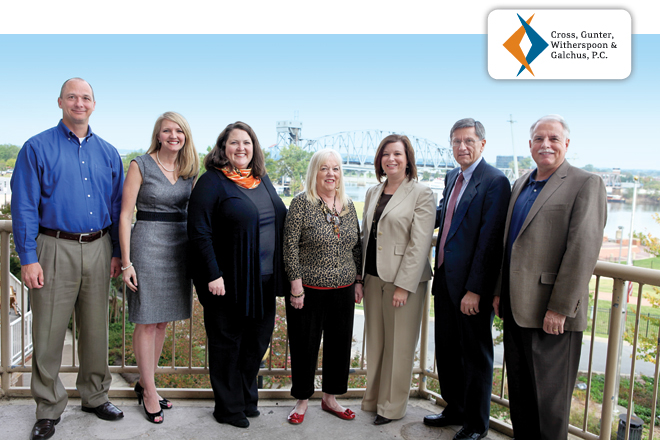 Jess Sweere, Amber Bagley, Missy Duke, Donna Galchus, Cindy Kolb, Steve Bingham, Rick Roderick of Cross Gunter Witherspoon & Galchus.