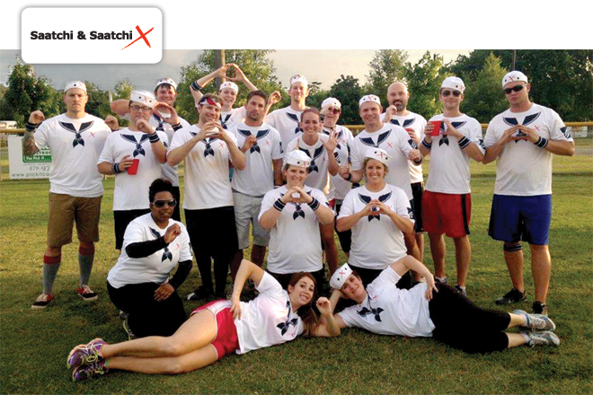 Company kickball at Springdale-based Saatchi & Saatchi X.