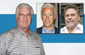 Former One Bank & Trust CEO and President Layton "Scooter" Stuart (left), who died March 26; Gary Rickenbach (center), former executive vice president and chief loan officer; and Alberto Solaroli (right) of Jacksonville, Fla.