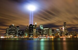 A memorial for the Twin Towers in New York City.