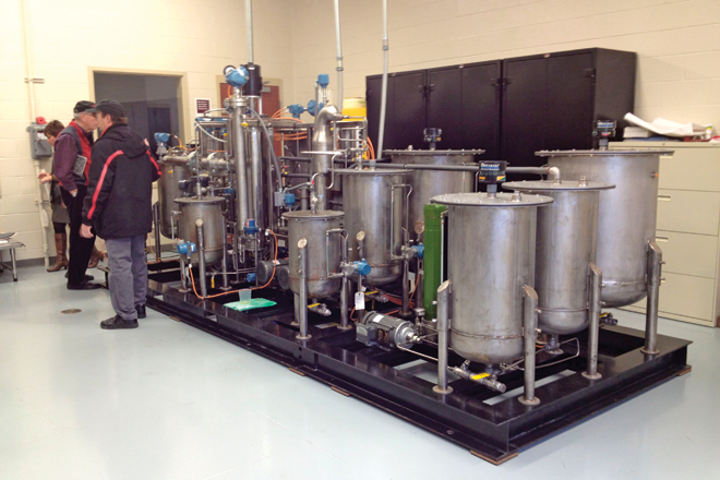 The biorefinery at Mid-South Community College in West Memphis is the prototype for the one opening in DeWitt.