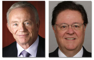 Dallas Cowboys owner Jerry Jones (left) and San Francisco 49ers owner John York.