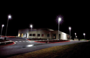 NextGen Illumination has previously installed outdoor LED lamps, like in the parking lot above, but the municipal market is a new venture for the company.