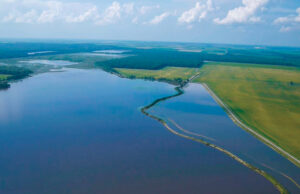 A duck&rsquo;s-eye view of the Adolph Thomas Farm & Hunting Club property.