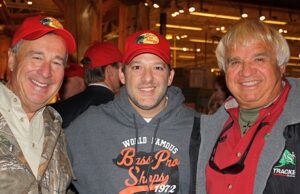 From left, Bass Pro Shops founder Johnny Morris, Nascar's Tony Stewart and Jimmy Houston, host of "Jimmy Houston Outdoors."