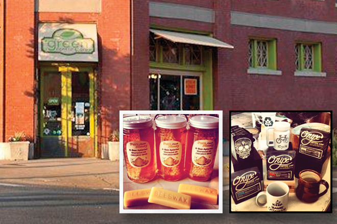 The Green Corner Store, at 1423 S. Main St., offers items like coffee from Onyx Coffee Lab of Fayetteville and honey from local producers.