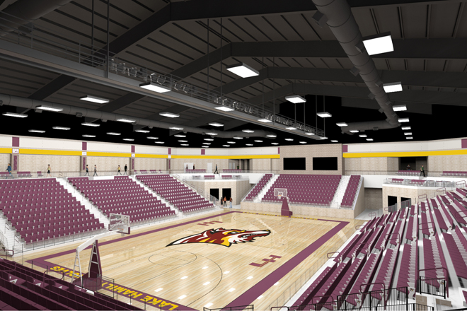 The Lake Hamilton campus in Garland County is hosting a $39 million package of improvements that include a new arena. (artist renderings courtesy of Lewis Architects, Little Rock)