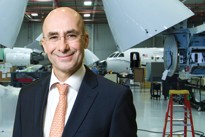 Antoine Ajarrista leads the Dassault Falcon Jet completion center in Little Rock, which sends its finished planes to corporate customers all over the world.