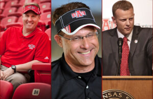 Arkansas State head football coaches Hugh Freeze (2011), Gus Malzahn (2012) and Bryan Harsin (2013).