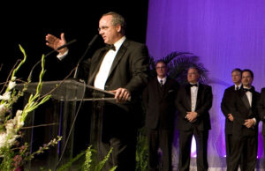 Powers of Arkansas CEO Alan Hope speaks at the 2010 Arkansas Business of the Year awards presentation. (Photo by Michael Pirnique)