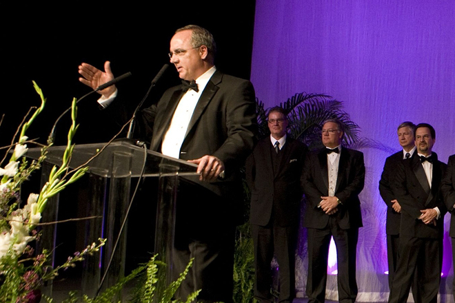 Powers of Arkansas CEO Alan Hope speaks at the 2010 Arkansas Business of the Year awards presentation. (Photo by Michael Pirnique)
