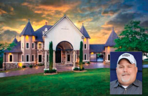 The west Little Rock manor of Steve Wortman (inset) and his wife Missy is home to rooms of elegant decor. The floor plan of the 14,500-SF residence features five bedrooms, four full bathrooms and six half-bathrooms.